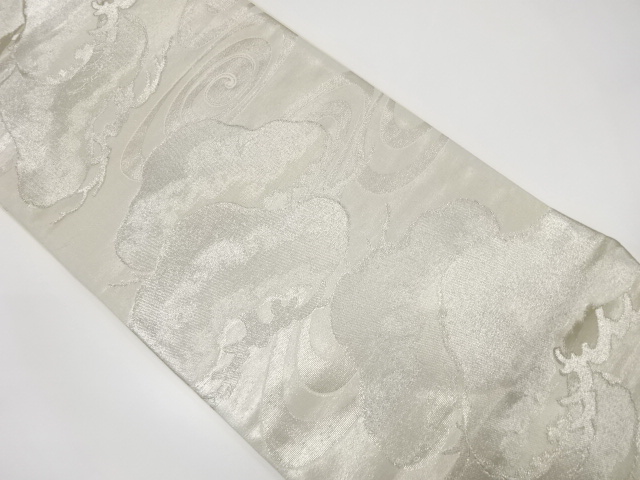 アンティーク　観世水に笠松模様織り出し袋帯（着用可）